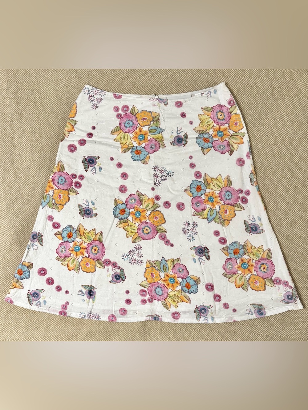 Liz Claiborne First Issue Vintage 1990’s Cotton Skirt Size 10 Floral Eyelet
